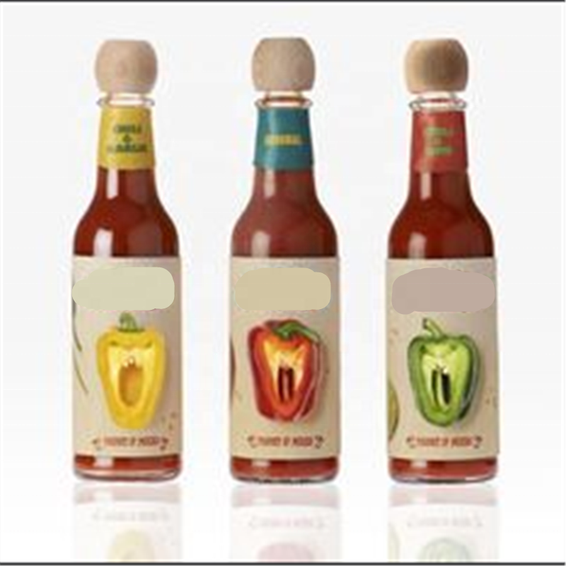 linlang shanghai customised glass bottle small sauce bottles glass chili sauce bottle 60ml