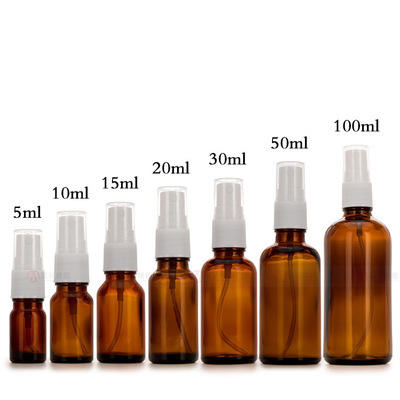 100ml airless mist spray amber glass bottle