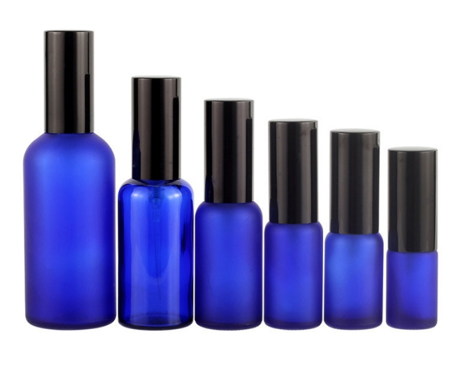 Wholesale 5ml 10ml 15ml 20ml 30ml 50ml 100ml Blue essential oil bottle Serum glass bottle