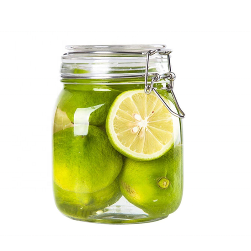 Linlang shanghai large glass storage clip jar canister great for cereal candy nuts sugar flour chip and cookies