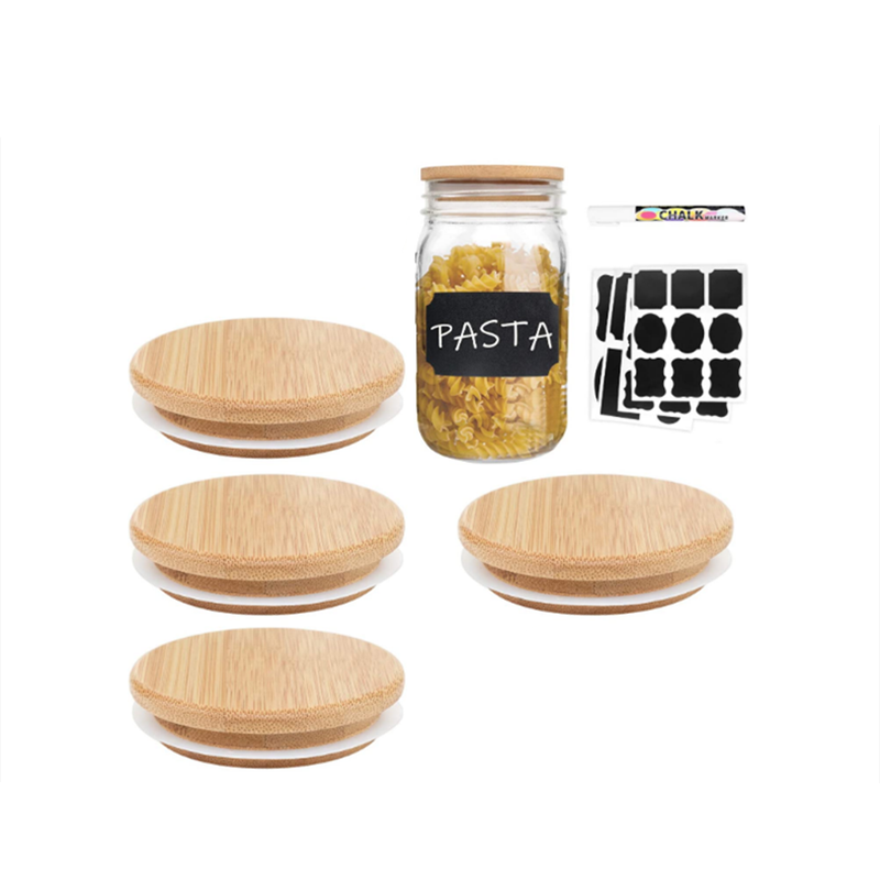 lilnlang shanghai hot sale products food grade custom mason jar clear glass with bamboo lid