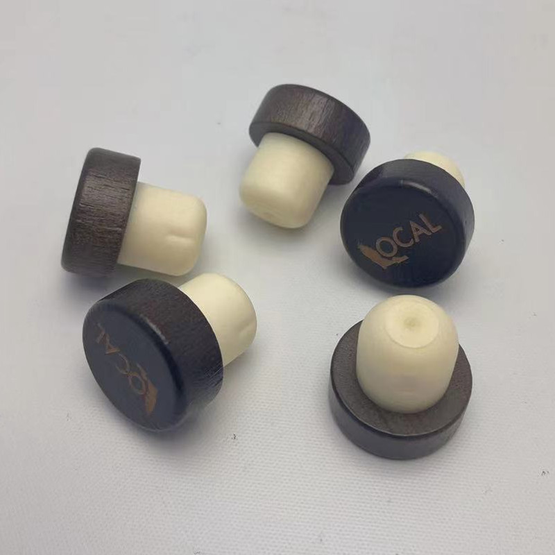 Shanghai Linlang Custom Wine Bottle Stoppers Plastic Wood Low Moq Customized T Shape Synthetic Stopper Bartop Cork