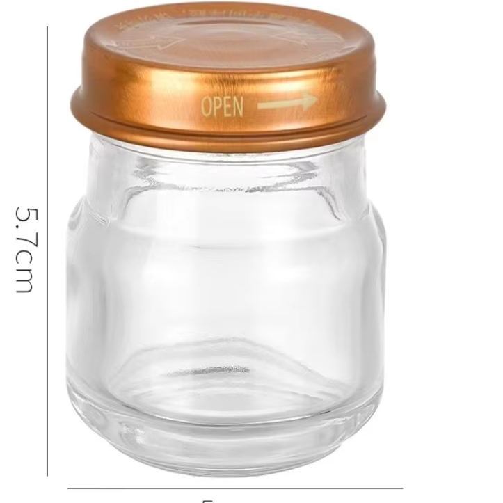 Linlang Shanghai wholesales news shape 50ml Birdnest in transparent glass bottle with PT lids