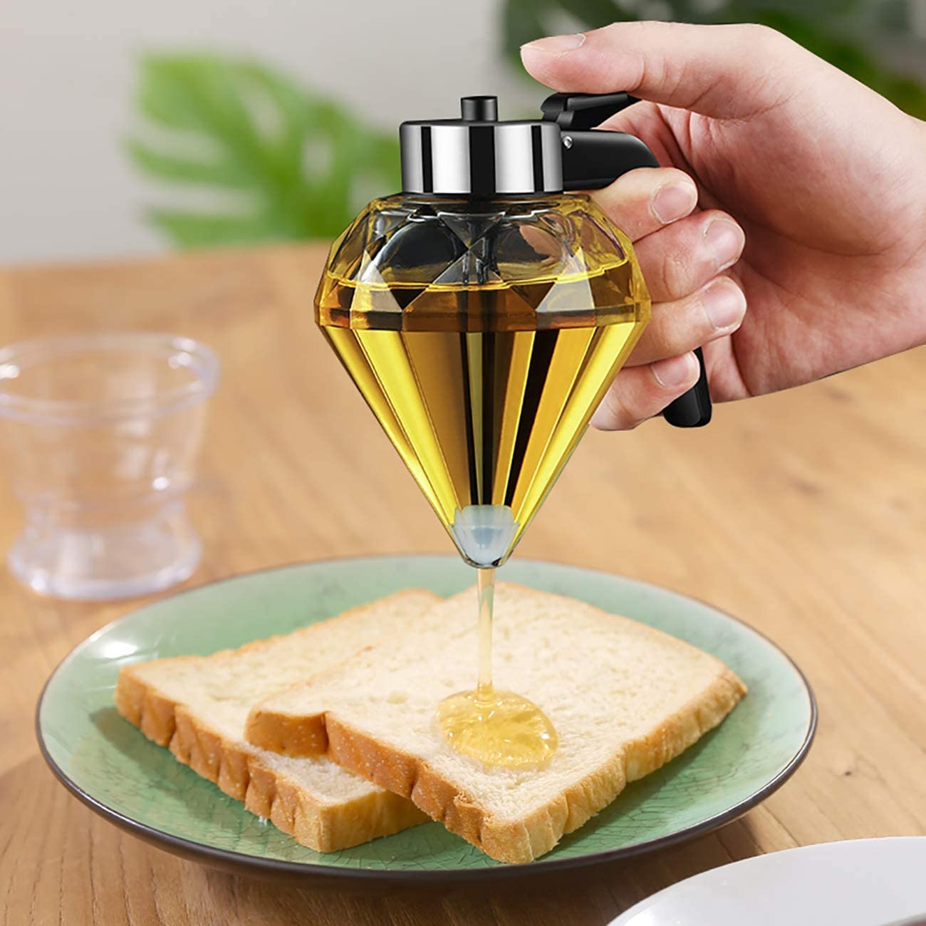 Luxury no drop honey jars for Honey Dispenser with Non Slip Support and Flip Top Lid