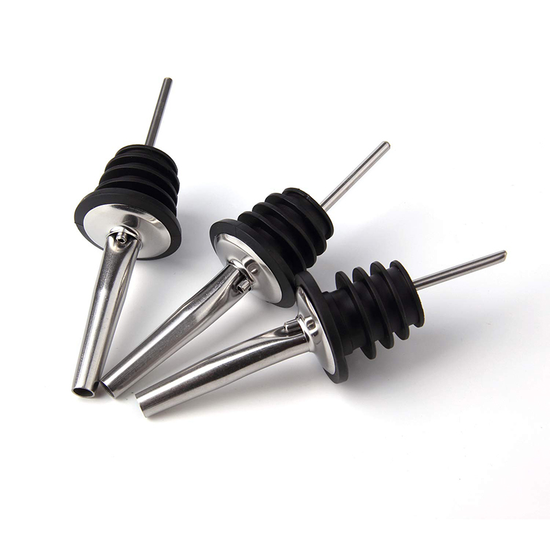 shanghai wholesale customized round Liquor 304 stainless steel Spout stopper and cork for oil and vinegar Bottles