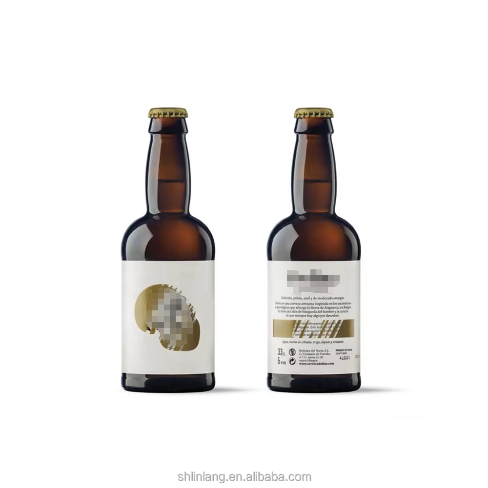 Shanghai linlang wholesale Standard Amber Flint Green Glass Beer bottle