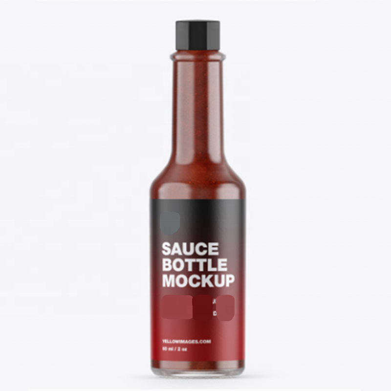 linlang shanghai customised glass bottle small bottles for sauce chili sauce bottle 60ml