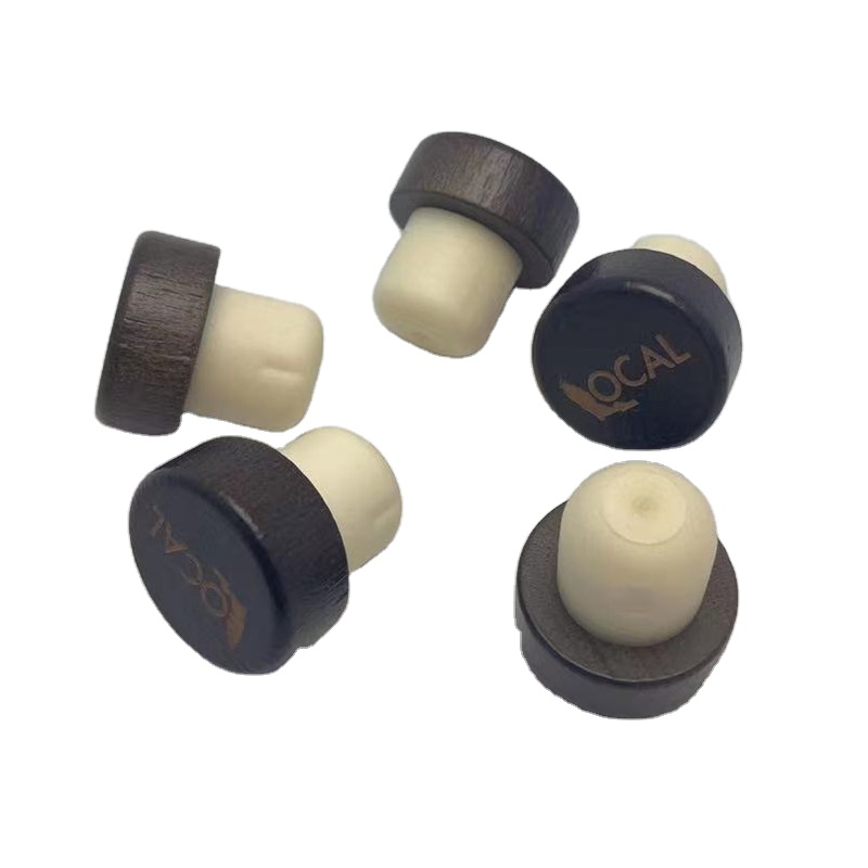 Shanghai Linlang Custom Wine Bottle Stoppers Plastic Wood Low Moq Customized T Shape Synthetic Stopper Bartop Cork