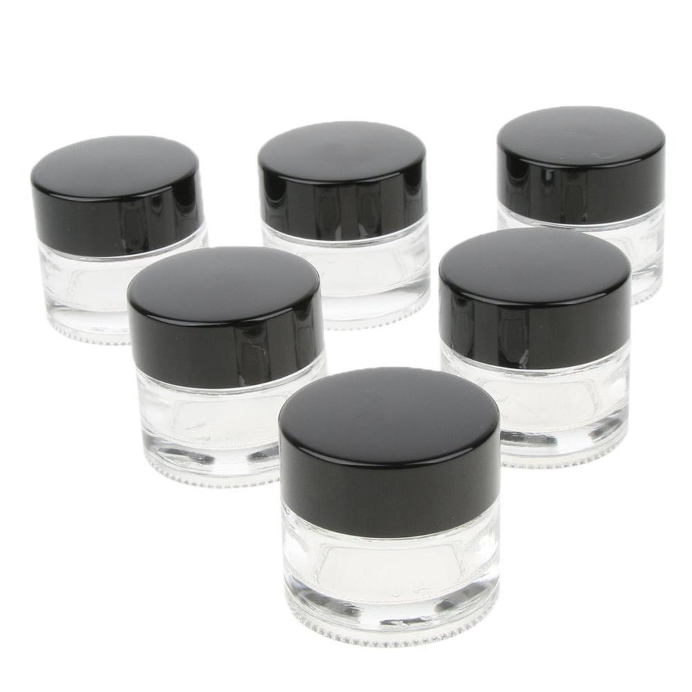 Small Clear Glass Bottles With Lids For Liquids, Wide Mouth Short