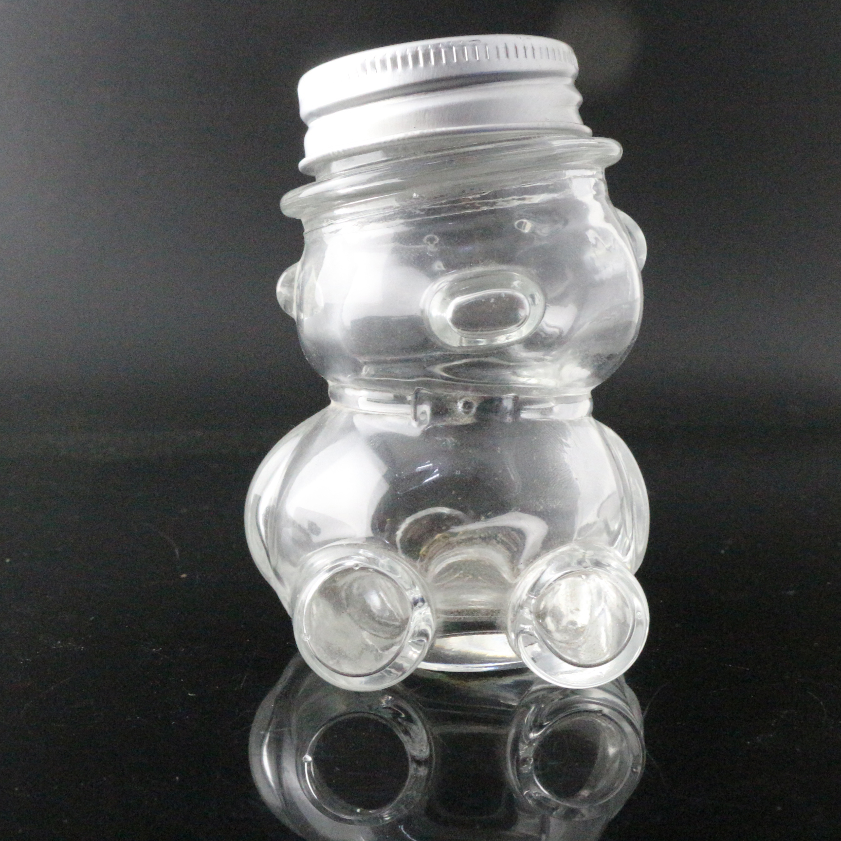 China China Wholesale Pharmaceutical Glass Bottles 9 Oz Honey Bear Shaped Candy Glass Jar Glass Bottle With Black White Gold Metal Lid 8oz 7oz 6oz 5oz 4oz 3oz 2oz 1oz