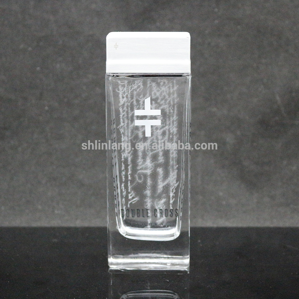 China Shanghai Linlang 50ml Decal Double Cross Vodka Spirit Glass Bottle Manufacturer And Supplier Linlang