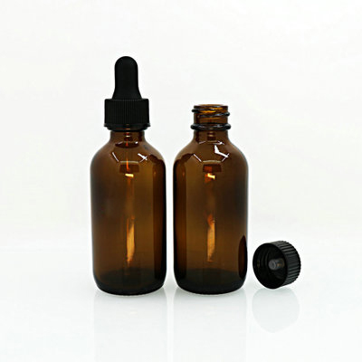 Shanghai linlang 2 oz (60ML) European Glass Bottles Boston Round Bottle with Child proof Dropper