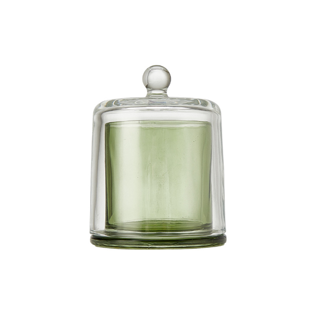 Linlang Shanghai 210ml 350ml Hot Custom Colored Gold Glass Candle Cloche With Glass Dome Candle Cover