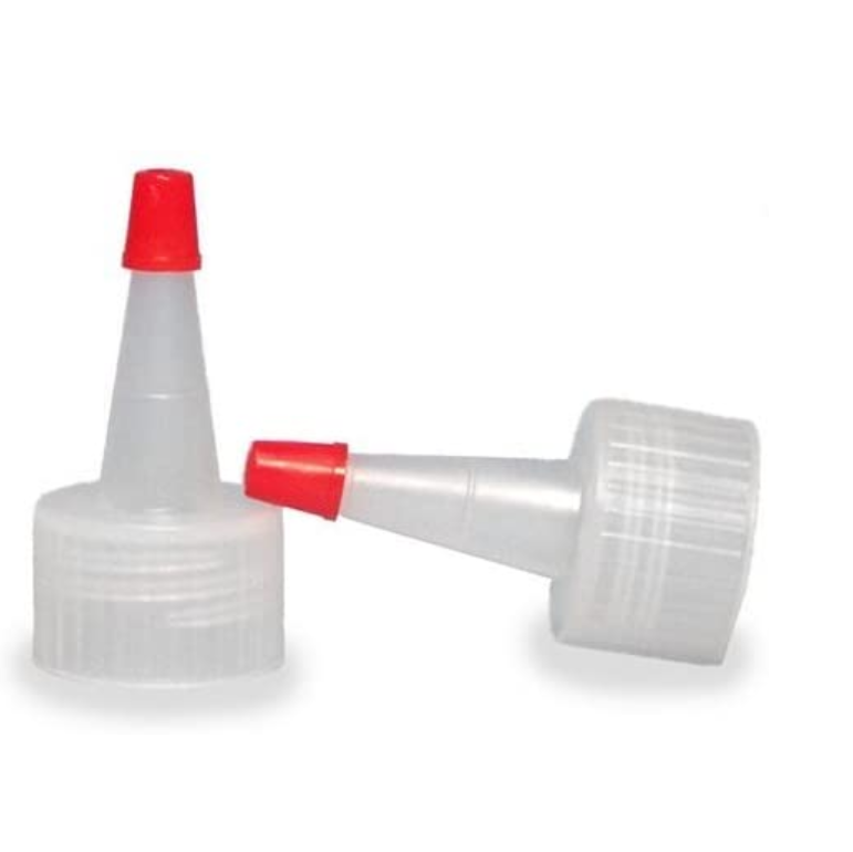 Caps 24-410 yorket spout clear yorker cap with red tip 0.03 Orifice for Squeeze Bottles