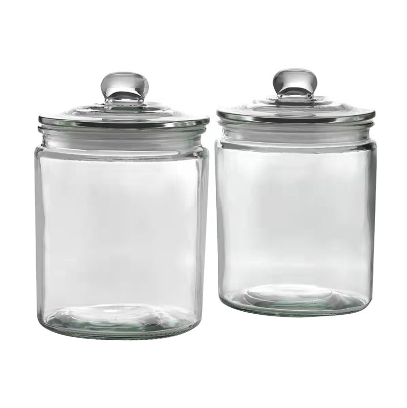 Shanghai 1/2 Gallon 64oz Clear Glass Airtight Glass Jar with Lid safe dry Food Storage Jar with Lids