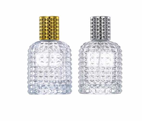 Wholesale Spot perfume bottle 30ML 50ML 100ML pockmarked glass bottle pineapple style empty perfume bottle