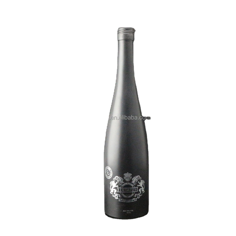 Shanghai Linlang wholesale gold stamping print matte black wine bottle
