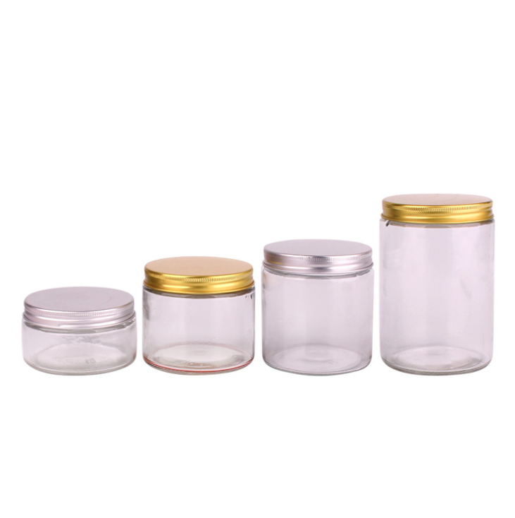 Glass jar containers with metal lid wide mouth straight sided glass jar with metal lid