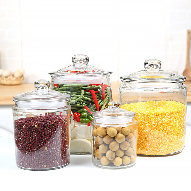 Glass Jar with Lid 4L Airtight Glass safe Storage Container for dry Food, Pasta, Coffee, Candy, Dog Treats