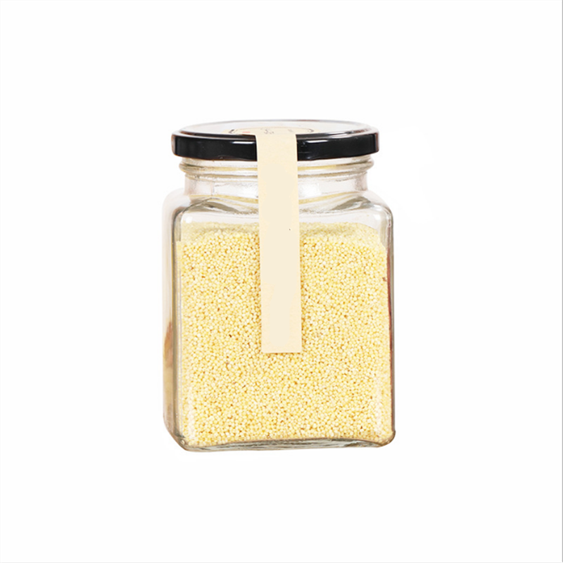 shanghai products wide mouth square honey jam jelly pickle sauce food storage container glass jar with lid iso9001