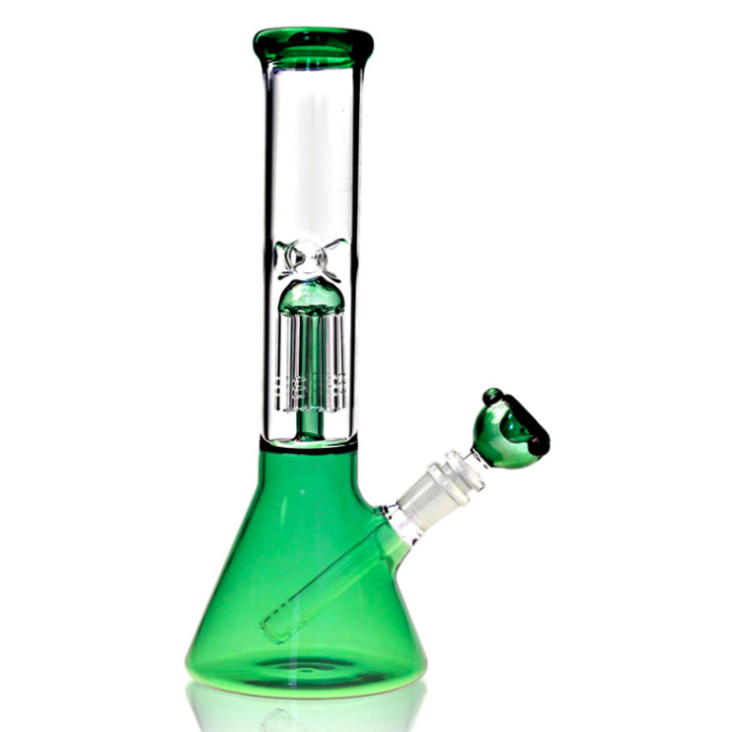 China Custom handmade green glass pipes smoking weed bongo hookah