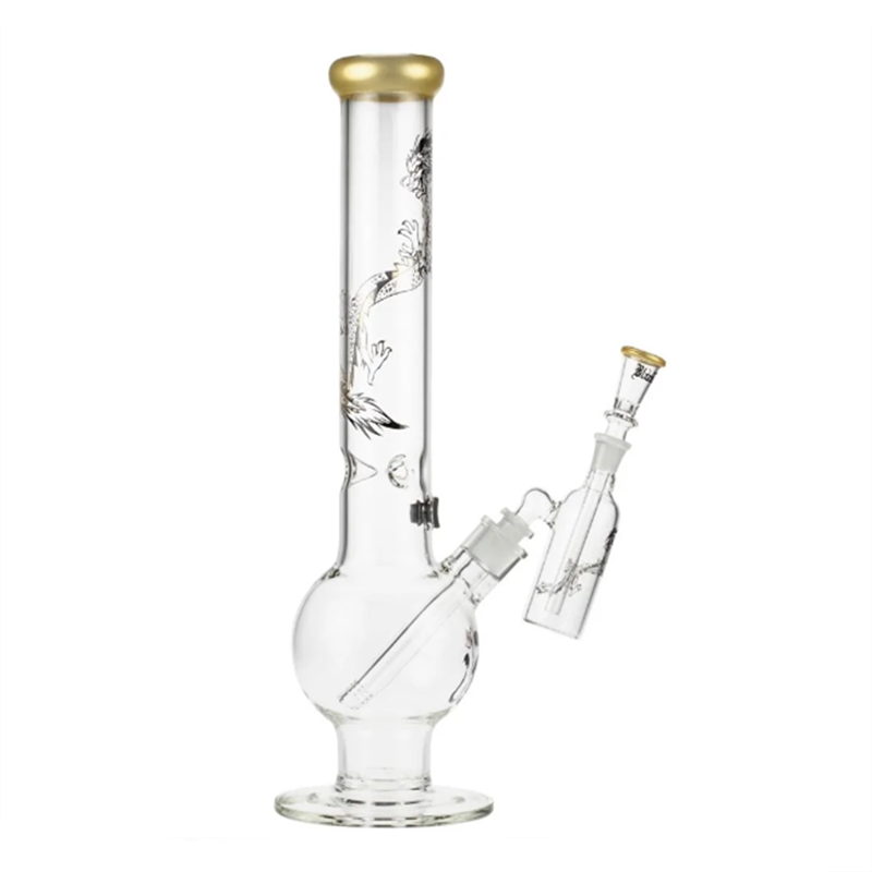 linlang shanghai Golden Dragon ice bong tobacco somking glass water pipe beaker sha bu